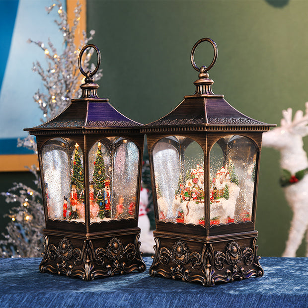 Christmas Lantern Inside Revolving Train with Light and Music