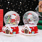 Christmas Snow Globe Santa on Scooter with Light and Music