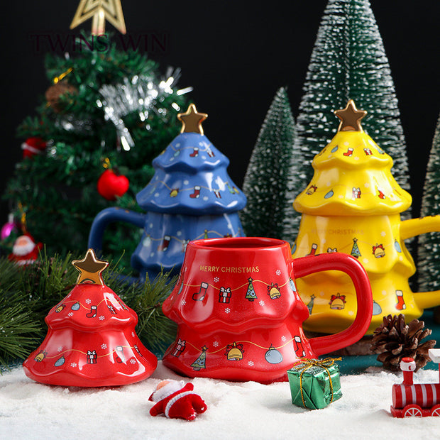 3D Christmas Tree Ceramic Mugs