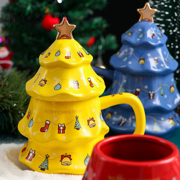 3D Christmas Tree Ceramic Mugs