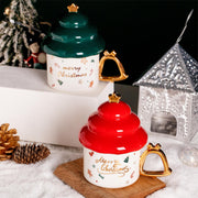 Christmas  Ceramic Mug with Bell Handle