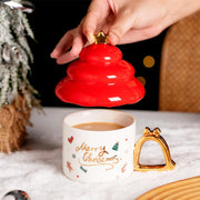 Christmas  Ceramic Mug with Bell Handle