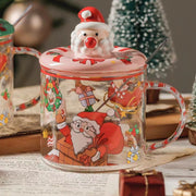 Christmas Theme Transparent Glass Mug