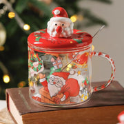 Christmas Theme Transparent Glass Mug