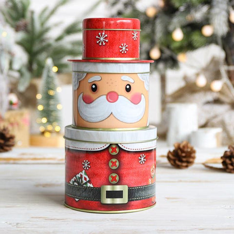 Christmas Santa Tin Box - 3 Layer