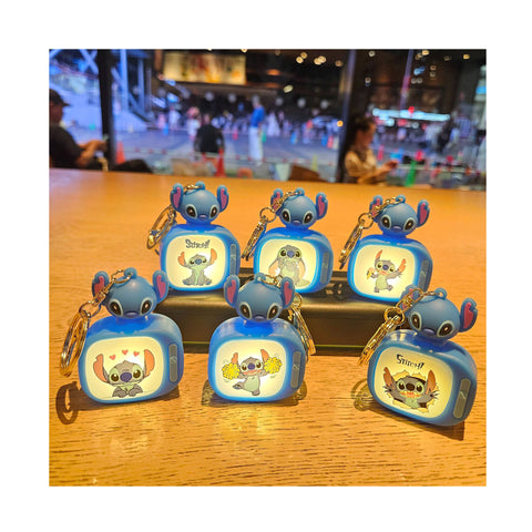 Stitch Mini TV Keychain with LED Light