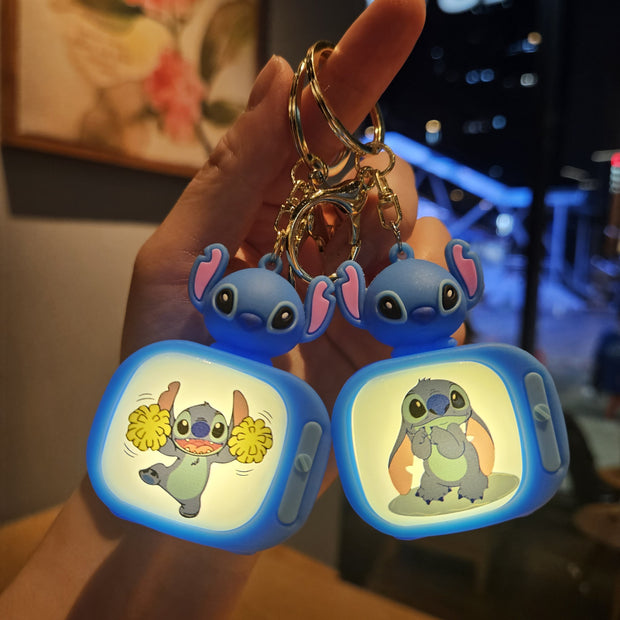 Stitch Mini TV Keychain with LED Light