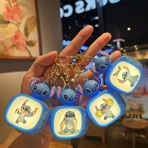 Stitch Mini TV Keychain with LED Light