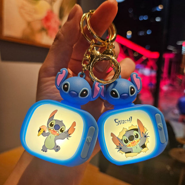 Stitch Mini TV Keychain with LED Light