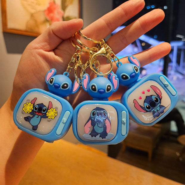 Stitch Mini TV Keychain with LED Light