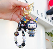 Kuromi Beaded Bracelet Keychain