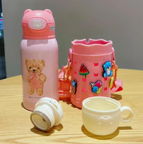 Stainless Steel Dual Cap Water Bottle- 500ml - The Write Stuff