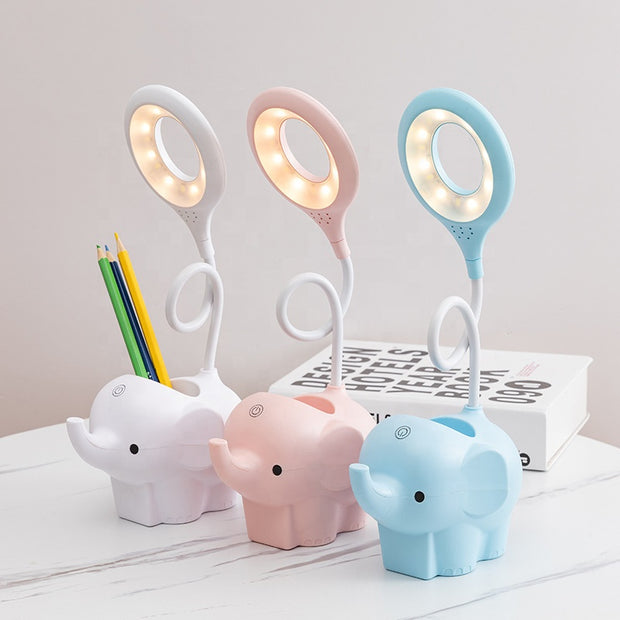 Elephant LED Lamp With Pencil Case And Phone Holder - The Write Stuff