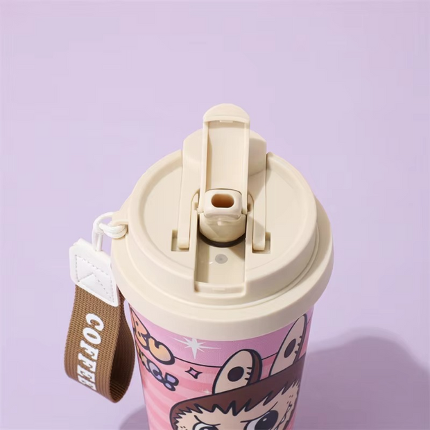 Labubu Stainless Steel Sipper With Strap  | 400ml - The Write Stuff