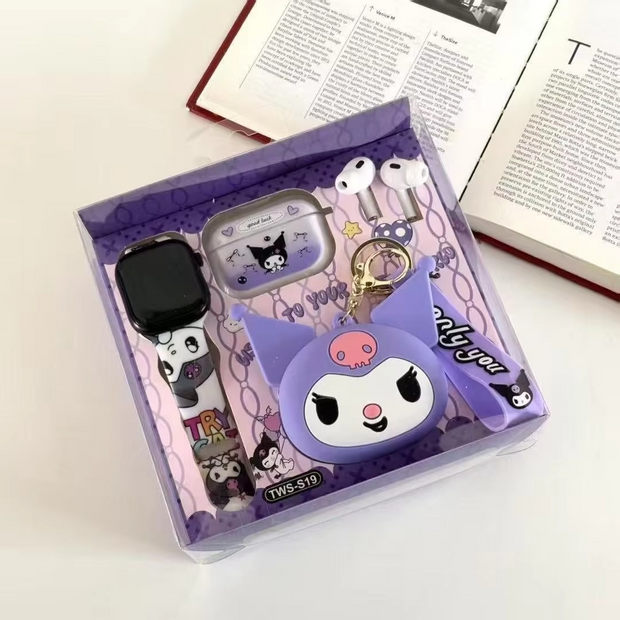 Sanrio 3-in-1 Combo Gift Set – Smart Watch Band + Wireless Earbuds + Silicone Case & Keychain - The Write Stuff