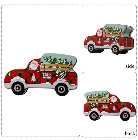 Christmas Truck Design Tin Box