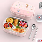 Space Bento Steel Lunch Box with 4 Compartments + Steel Dabbi