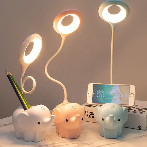 Elephant LED Lamp With Pencil Case And Phone Holder - The Write Stuff
