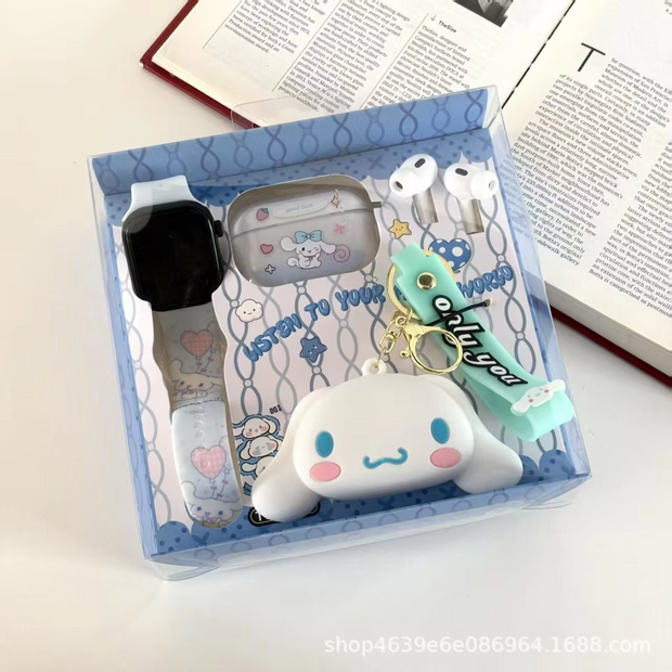Sanrio 3-in-1 Combo Gift Set – Smart Watch Band + Wireless Earbuds + Silicone Case & Keychain - The Write Stuff