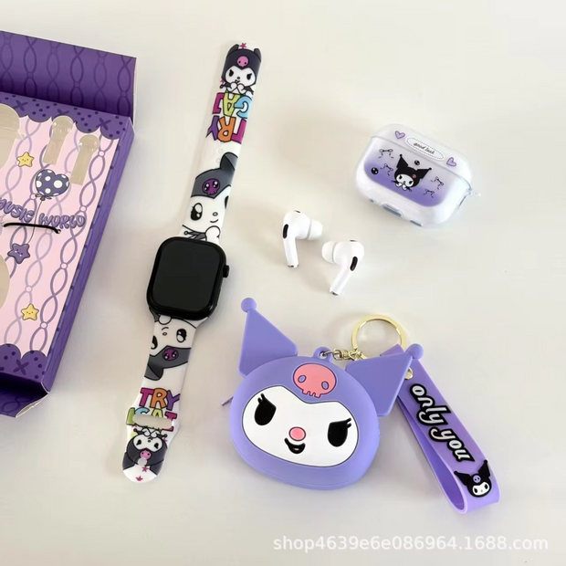 Sanrio 3-in-1 Combo Gift Set – Smart Watch Band + Wireless Earbuds + Silicone Case & Keychain - The Write Stuff
