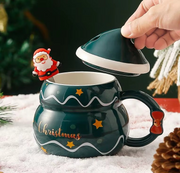 Cute Christmas mug with Santa topper