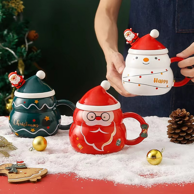 Holiday Santa coffee mug for hot chocolate