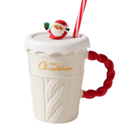 Merry Christmas Tall Mug with Straw