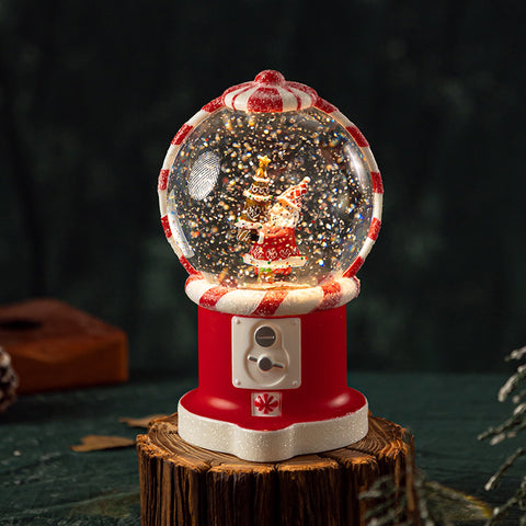 Christmas Red & White Snow Globe with LED Light