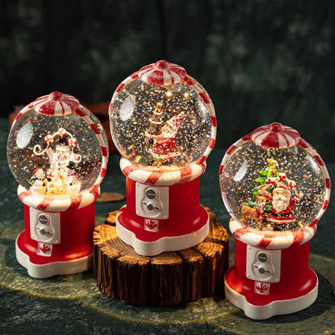 Christmas Red & White Snow Globe with LED Light