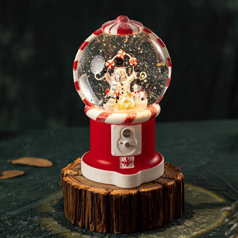 Christmas Red & White Snow Globe with LED Light