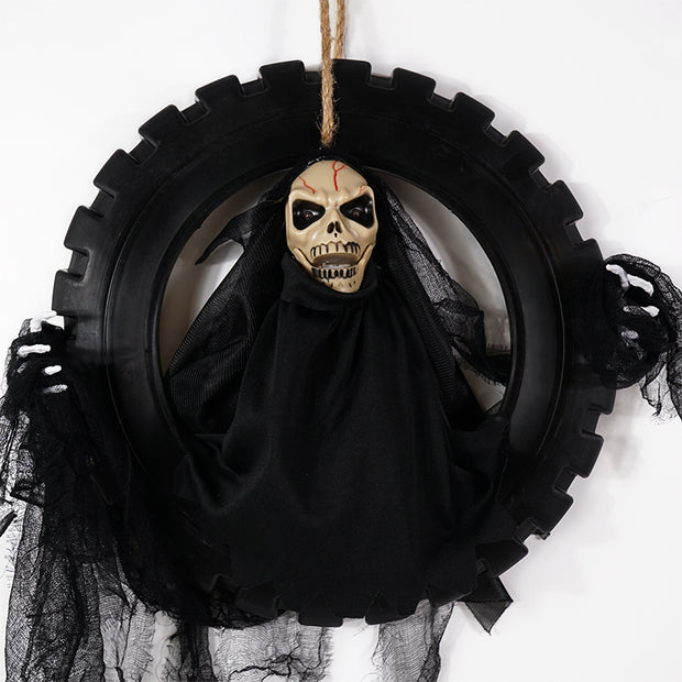 Halloween Hanging Skeleton Red Eyes and Scream - The Write Stuff