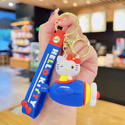 Keychain - Kuromi & Hello Kitty Flying Airplane