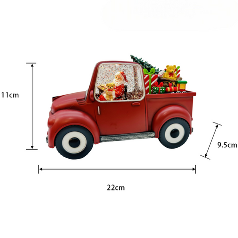 Xmas Santa in Red Car With LED Light Showpiece