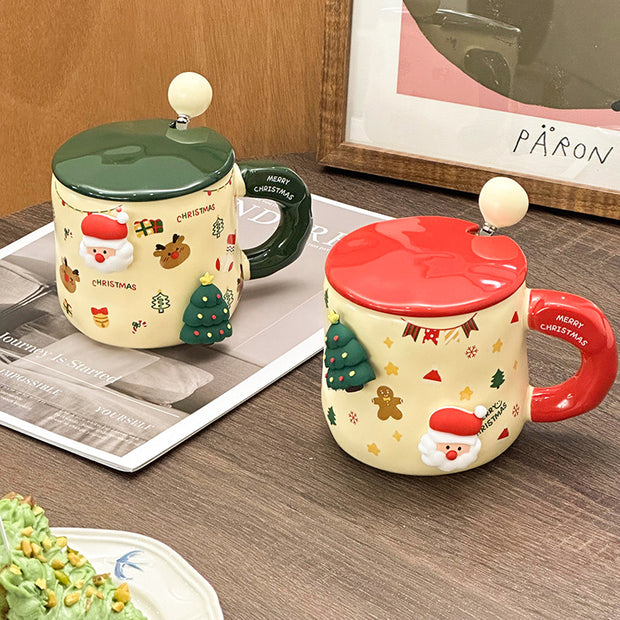 Magnetic Santa & Xmas Tree Ceramic Mug