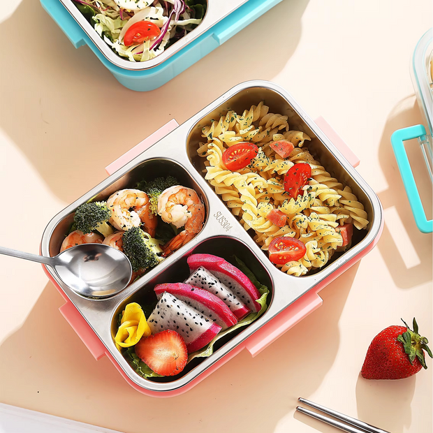 3 Grid Bento Stainless Steel Lunch Box no. 2579