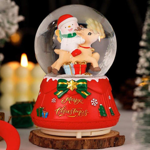 Christmas Musical snow globe with Santa Riding Unicorn