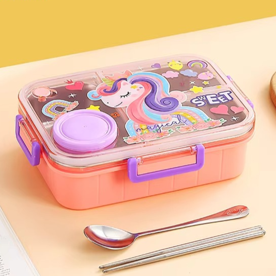 3 Grid Bento Stainless Steel Lunch Box no. 2579