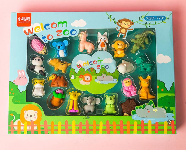 Welcome to Zoo  Animal Eraser Set