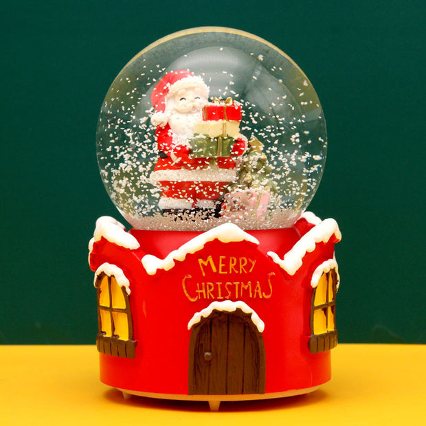 Christmas Snow Globe with Santa and Xmas Tree