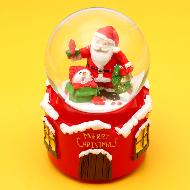 Christmas Snow Globe with Santa and Xmas Tree