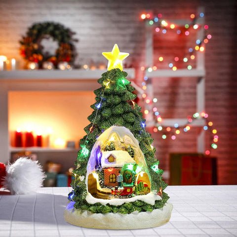 Christmas Tree Glowing House Musical LED Figurine - The Write Stuff