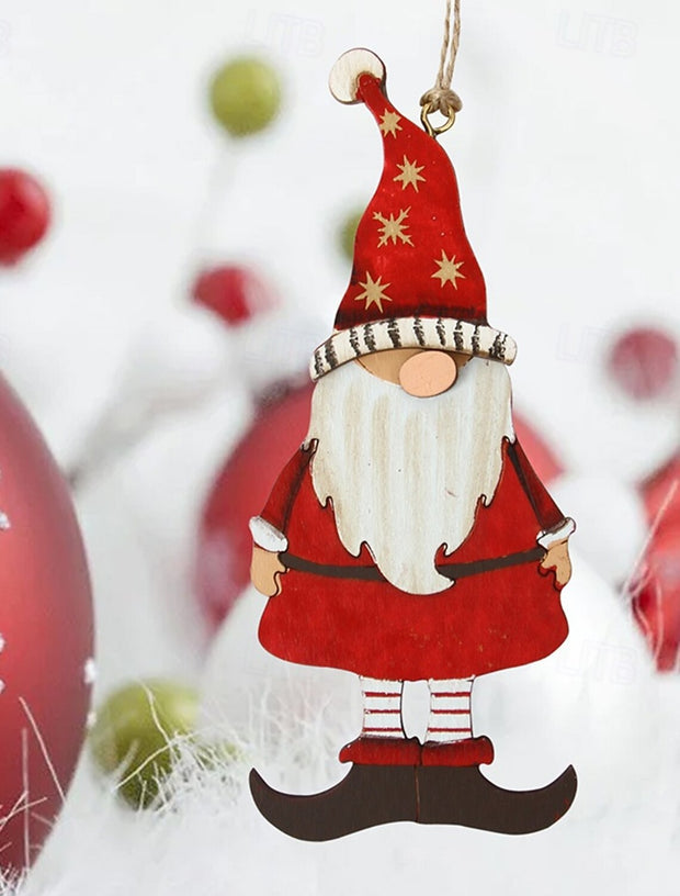 Wooden Hanging Decoration Santa Claus Gnome Ornament - The Write Stuff