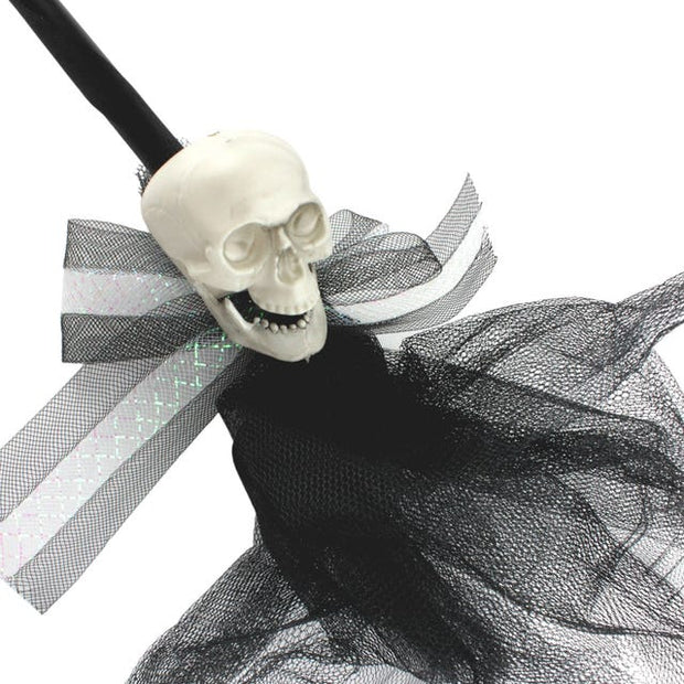 Halloween Skull Broom Stick - The Write Stuff