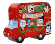 Merry Christmas Bus with Characters Storage Tin