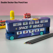 Double Decker  Bus Metal Pencil Box with Sharpener