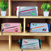 Cross Zip Design Pencil Pouch for Kids
