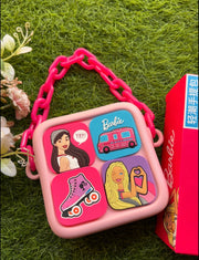 Barbie and Kuromi DIY Sling Bag | With Interchangeable Badges & Funky Chain Handle | Purse With Adjustable Belt - The Write Stuff
