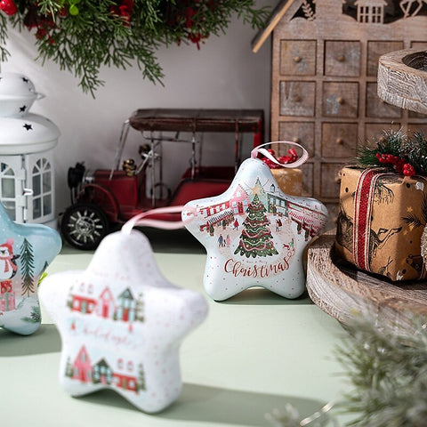 Christmas Star tin Box with lids