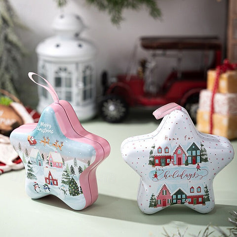 Christmas Star tin Box with lids
