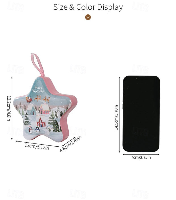 Christmas Star tin Box with lids